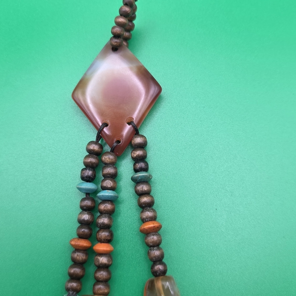 Vintage Carnelian Agate Amulet Tassle Pendant